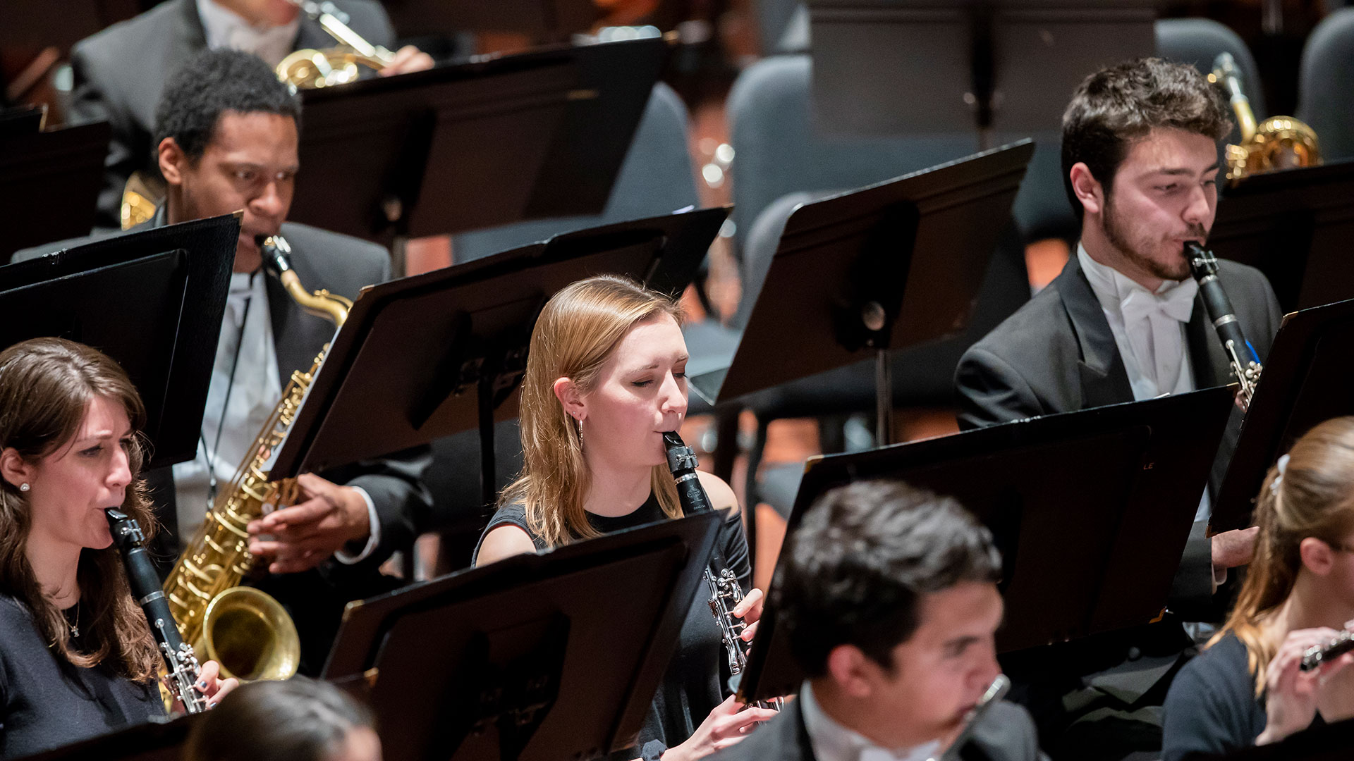 Wind ensemble performing