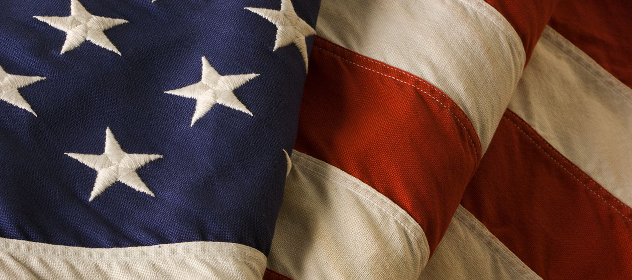 Closeup of the American flag